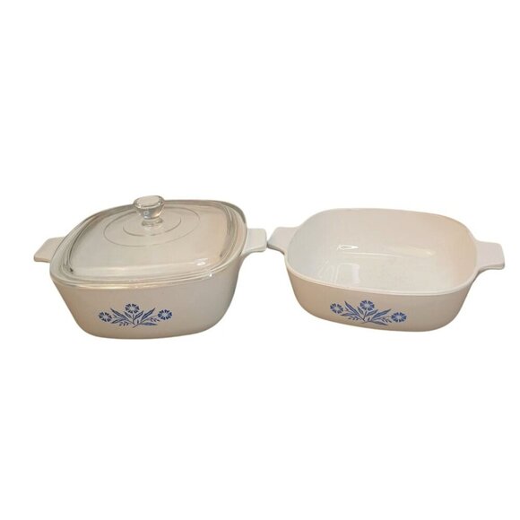 Corning Ware Blue Cornflower Casserole Dishes Set With Lid 1 Qt & 1.5 Qt Vintage - Picture 7 of 9